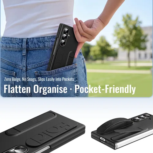Vista 8 de Funda para Samsung Galaxy Z Fold 8 Ultra Protect con soporte de pulsera, pantalla integrada y protección de lente a prueba de golpes, protección