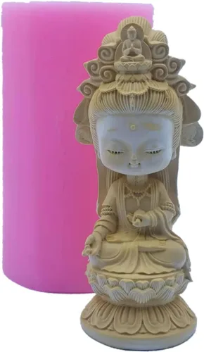 Vista 4 de Redxin Buddha - Molde de silicona hecho a mano, velas de jabón, yeso, cemento, resina, pegamento hecho a mano Moldes-Buda-32