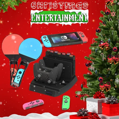Vista 6 de Skywin 4 in 1 Accesorios Nintendo switch Accesorios Para Nintendo Switch - Switch Controller Charging Dock Station Compatible with Nintendo Switch