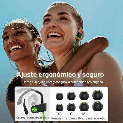 Vista 7 de Auriculares Bluetooth, Bluetooth 5.3 IPX7, impermeables, inalámbricos, deportivos, para gimnasio, 16 horas de reproducción, auriculares para correr
