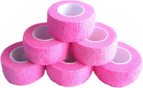 Vista 25 de Paquete de 6 vendajes autoadhesivos de 1 pulgada x 5 yardas, transpirable, cohesivo para mascotas, cinta elástica autoadhesiva para deportes, Negro