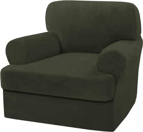 Vista 28 de H.VERSAILTEX Funda para sofá de 2 piezas, fundas para sillón con cojines en forma de T, funda para sofá de terciopelo grueso, protector de muebles