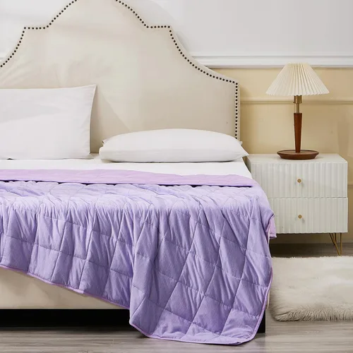 Vista 12 de Manta con peso para niños, de 40 x 60 pulgadas, manta refrescante de 5 libras para dormir, manta de material suave con cuentas de vidrio de primera