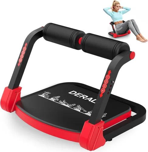 Vista 8 de DERACY Equipo de ejercicio para sentarse, máquina de abdominales ajustable, máquina multifuncional para sentarse, equipo de entrenamiento abdominal