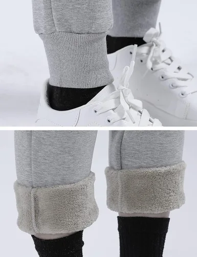 Vista 7 de Yeokou Pantalones deportivos cálidos para mujer, con forro polar Sherpa para invierno, para correr
