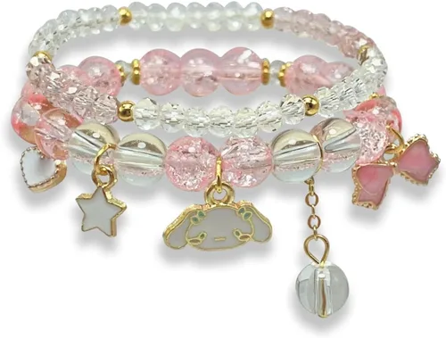 Vista 12 de ZMANYIJEW Pulsera de cuentas de cristal para mujer, lindas pulseras de cuentas a juego para mejor amiga