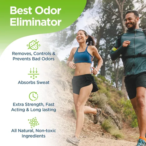 Vista 2 de Rocket Pure Desodorante natural para pies y zapatos en polvo, desodorante y eliminador de olores para hombres y mujeres, removedor de olores