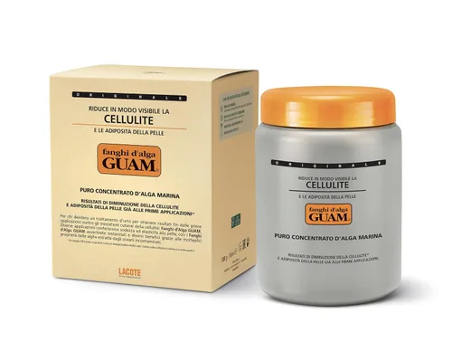 Vista 2 de Guam Barro de algas calientes anticelulíticas – Fórmula original para esculpir muslos y piernas – Tratamiento de estiramiento de la piel (35.27 oz)