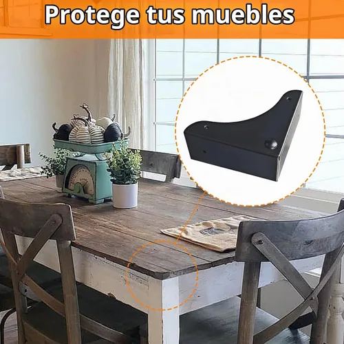 Vista 4 de Protector de esquina de caja de metal, 4 piezas de protector de esquina para escritorio, caja de escritorio, protector decorativo de seguridad