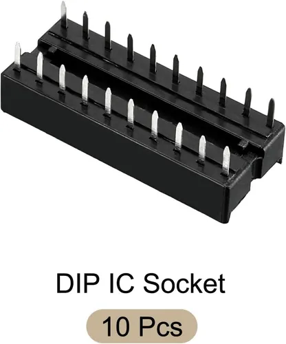 Vista 6 de Adaptador de enchufe de chip IC DIP para soldadura [para placa de circuito PCB] - Paso de 0.100 in, 20 pines planos, 10 piezas