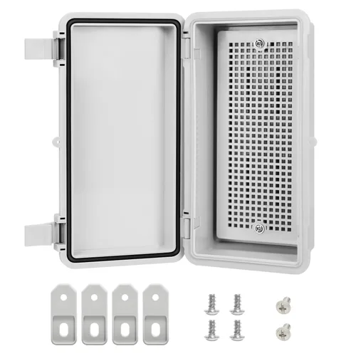 Vista 10 de Caja de conexiones de plástico ABS, IP65 resistente al agua y al polvo, recinto eléctrico universal, carcasa con bisagras para uso en interiores
