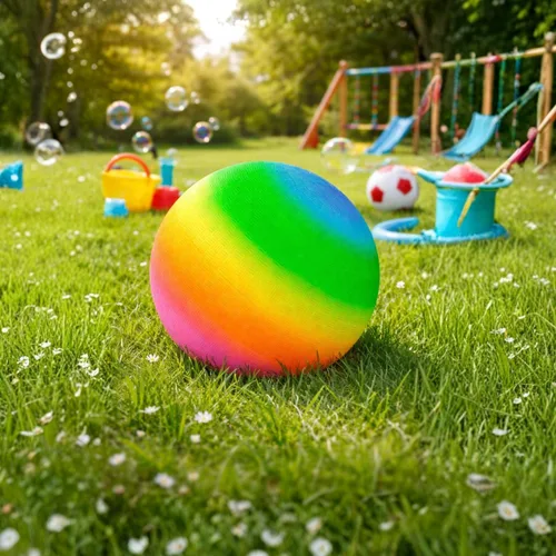 Vista 5 de Rhode Island Novelty Bola de juegos arcoíris de 16 pulgadas