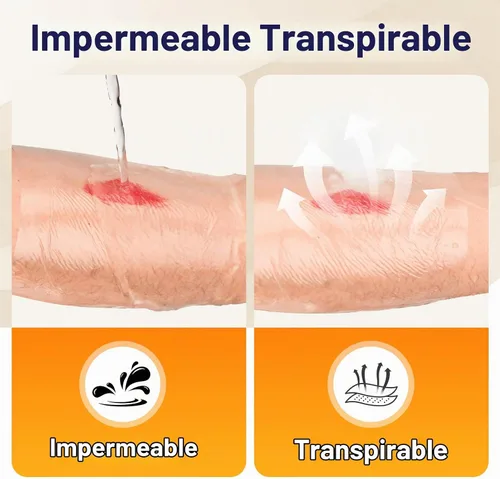 Vista 3 de Aderezo de película transparente, 2.3 x 2.75 pulgadas, paquete de 50, parche transparente transpirable