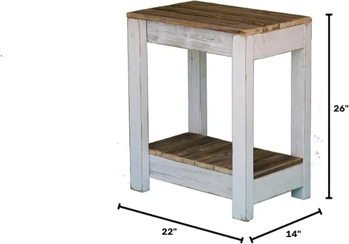 Vista 2 de Doug and Cristy Designs Mesa auxiliar combinada blanca