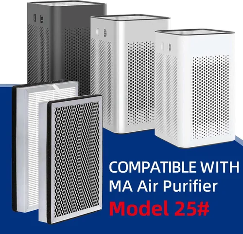 Vista 2 de Filtro de repuesto para purificador de aire 25: compatible con purificador de aire de la serie MA 25 S1/W1/B1, prefiltro 3 en 1, filtro HEPA