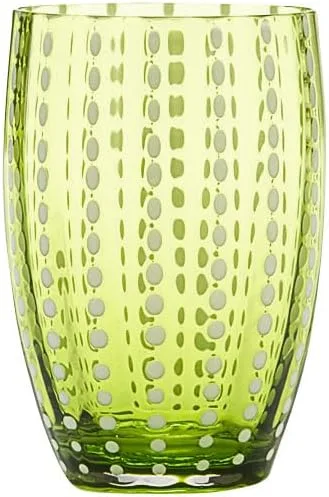 Vista 7 de Zafferano Perle - Vaso de cristal transparente hecho a mano, 32 h 4.291 in d 2.795 in, 6 piezas, transparente Claro