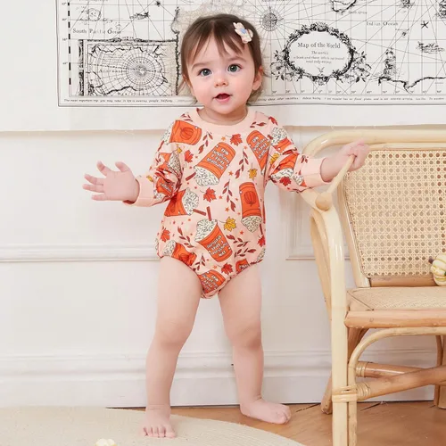 Vista 2 de FOCUSNORM Traje de San Valentín para bebé niña, ropa infantil de manga larga, mameluco lindo con cuello redondo