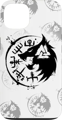 Vista 7 de iPhone 14 Plus Fenrir Wolf Fenris-Wolf - Viking Vegvisir Valknut Case