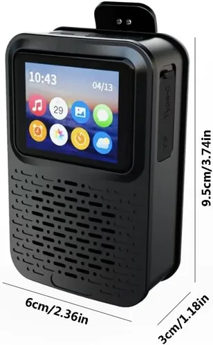 Vista 4 de Altavoz Bluetooth portátil con pantalla táctil LED, unidad de sonido de 1.575 in, pantalla multifunción, IPX5 impermeable, Bluetooth 5.4, altavoz
