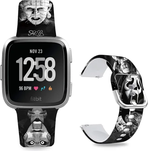 Vista 21 de Correas de reloj de silicona suave compatibles con Fitbit Versa 2/Versa/Fitbit Versa Lite/SE, correa de repuesto con bonito patrón floral de 0.98