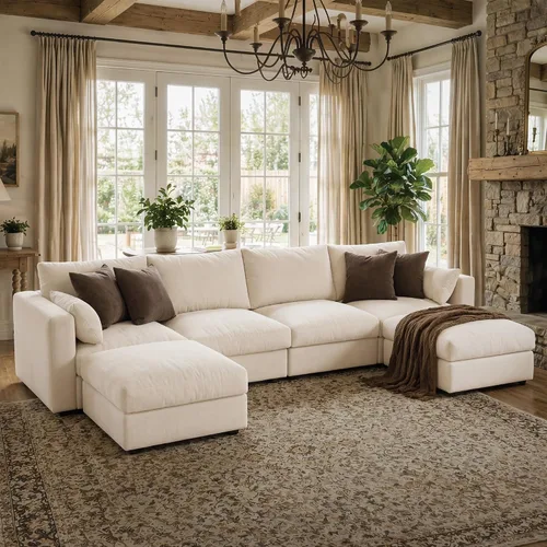Vista 20 de Sofá modular Cloud modular con almacenamiento, sofá nube profundo de gran tamaño, sofá beige para sala de estar, sofá en forma de L de 99 pulgadas