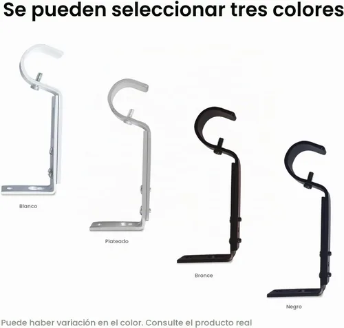 Vista 6 de IHRDNNR Soportes de barra de cortina ajustables resistentes para barras de 7/8 o 1 pulgada, juego de 3 (negro)