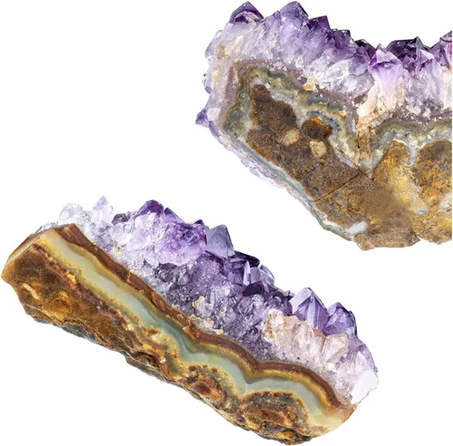 Vista 6 de Top Plaza Piedras de cristal curativo de cuevas de geoda de amatista natural, racimo de roca, brujería drusa, espécimen de amatista cruda