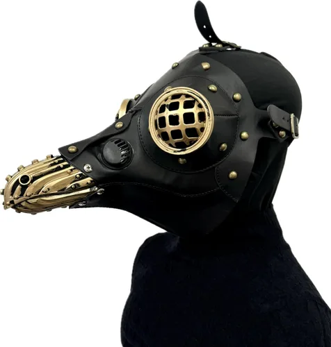 Vista 14 de Máscara de médico de la peste steampunk máscara de nariz larga para disfraz de Halloween, fiesta de cosplay