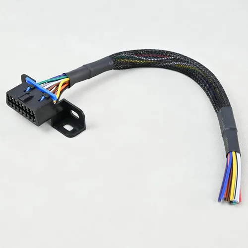 Vista 5 de Conector hembra OBD2 de 16 pines J1962F para abrir el cable OBDII Dash Port Pigtail Arnés de cable fijo DIY 12 pulgadas/11.8 in