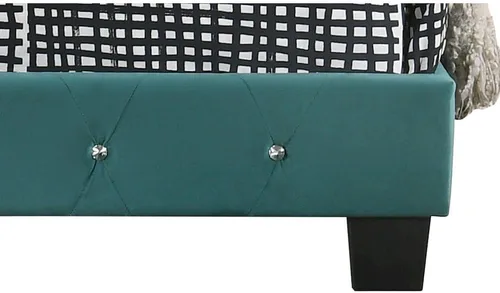 Vista 7 de Glory Furniture Suffolk - Cama individual tapizada de terciopelo, color verde