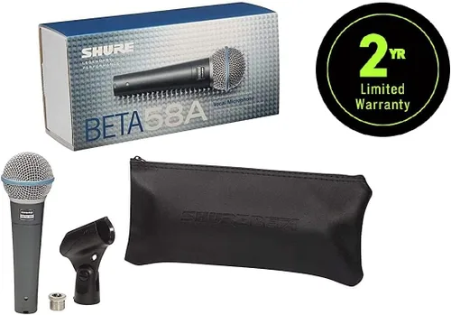 Vista 8 de Shure Micrófono vocal BETA 58A - Micrófono dinámico supercardioide de un solo elemento para escenario y estudio, incluye adaptador de soporte