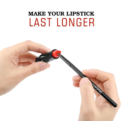 Vista 5 de Luxspire Pinceles corrector de labios 2 piezas, pinceles de brillo de lápiz labial, aplicadores de sombra de ojos, delineador de labios, brochas