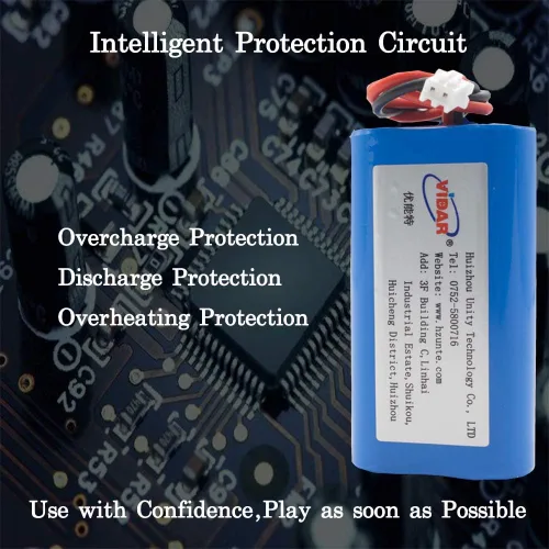 Vista 8 de VIDAR Batería recargable de iones de litio 7.4V 2600mAh Batería de iones de litio de alta capacidad con JST PH2.54/2P Plug-in (personalizable)