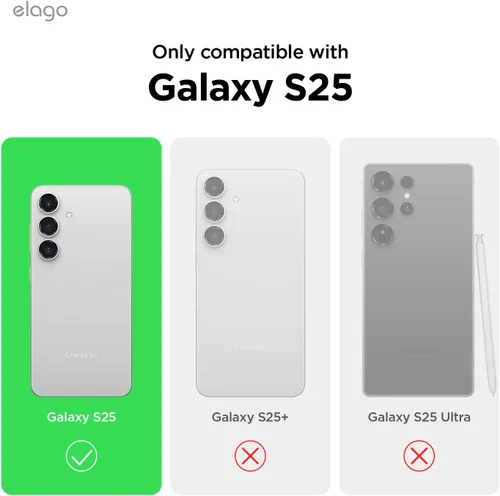 Vista 2 de elago Funda híbrida diseñada para Samsung Galaxy S25 de 6.2 pulgadas, funda protectora con tecnología PC/TPU, recortes precisos de cámara, diseño
