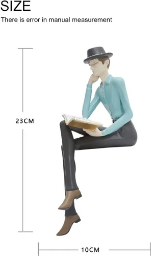 Vista 4 de HAUCOZE Estatua de hombre, escultura artística de lectura, decoración moderna del hogar, regalo para sala de estar, dormitorio, oficina, poliresina