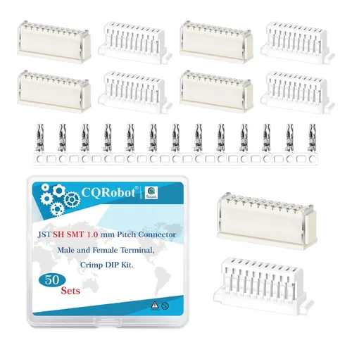 Vista 12 de CQRobot JST EL 4.5 mm de paso 2 pines conector electrónico IC macho, enchufes hembra carcasa y kit de terminales de crimpado en T macho/hembra. 50