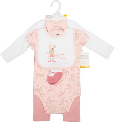 Vista 2 de Hudson Baby Juego de canastilla de algodón unisex para bebé Arcos de ballet Bunny
