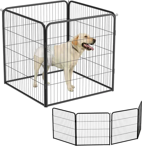 Vista 31 de BestPet Extensión de corral para perros 32 pulgadas, 2 paneles Corral resistente para mascotas con ejercicio de metal Paneles de cerca