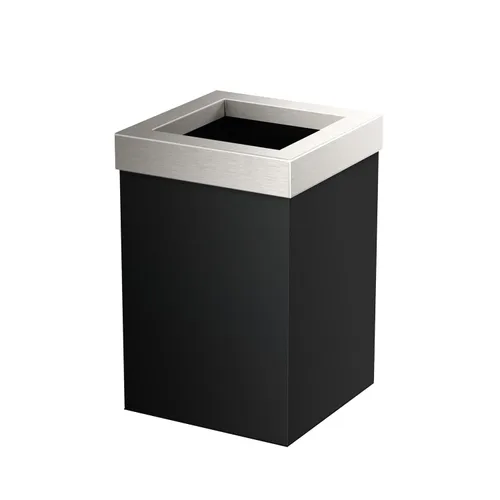 Vista 11 de Gatco Papelera Moderna Cuadrada, Combo Negro Mate y Latón Cepillado - Papelera de Acero Inoxidable con Tapa Extraíble, Resistente a Fugas, Capacidad