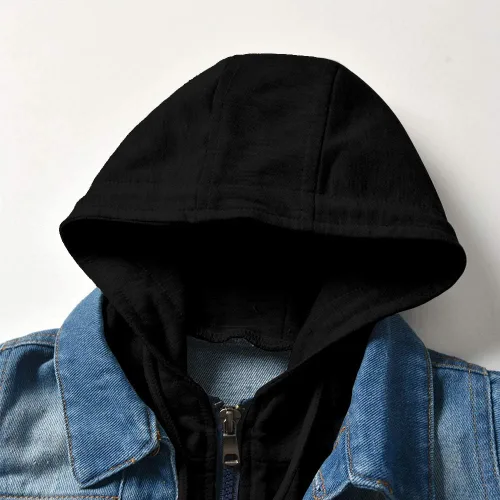 Vista 3 de IMEKIS Chaqueta de mezclilla infantil Chaqueta de mezclilla para niños, camisa de franela para bebé, traje de otoño, abrigo de vaquero, Navidad