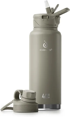 Vista 49 de IDEUS Botella de agua aislada de 12 onzas, botella de agua aislada de acero inoxidable para la escuela, botellas aisladas con pajitas a prueba