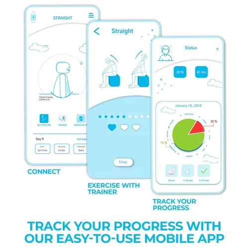 Vista 3 de Kodgem Straight Corrector de postura para mujeres y hombres - Entrenador de postura inteligente actualizado - Soporte de enderezador inteligente