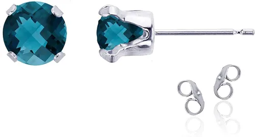 Vista 85 de Aretes de tuerca de plata de ley 925 chapados en oro de 14 quilates macizo, oro amarillo, blanco o rosa de 0.236 in Amatista