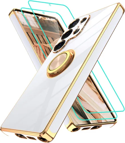 Vista 117 de Funda para Motorola Moto G 5G 2024: Funda Moto G Play 5G 2024 con 2 piezas de protectores de pantalla, soporte de anillo de rotación de 360°