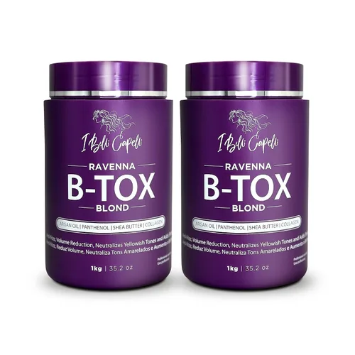 Vista 9 de I Belli Capelli Tratamiento Ravenna B-tox para cabello rubio, 35.2 oz (1kg) - Sin formaldehído, acción anti-encrespamiento, suavizante, hidratación