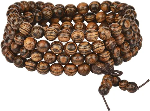Vista 30 de Mala Beads Pulsera 108 0.315 in Meditación Sándalo Elástico..