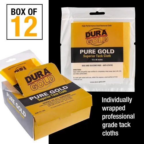 Vista 2 de Dura-Gold - Paño de tachuela superior de oro puro (paquete de 12), carpintería, pintura automotriz, pintura de autocuerpo, paños para pintores