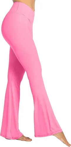 Vista 4 de Sunzel Womens Flare Leggings with Tummy Control Crossover Waist and Wide Leg
