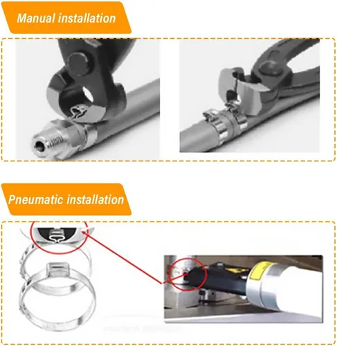 Vista 7 de Kit de 10 abrazaderas de arranque CV, herramienta de abrazadera de arranque de eje CV de acero inoxidable, herramienta de bandas de arranque CV
