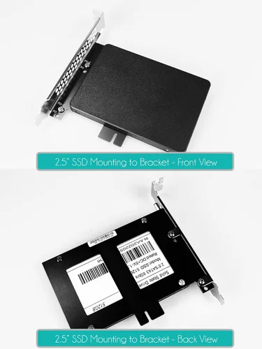 Vista 3 de GLOTRENDS Soporte de montaje SSD de 2,5 pulgadas con cable SATA III y tornillos SSD, instalación de ranura PCIe o PCI